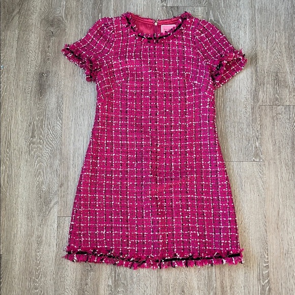 Kate Spade festive tweed dress 6 pink and black classy classic - Picture 2 of 9